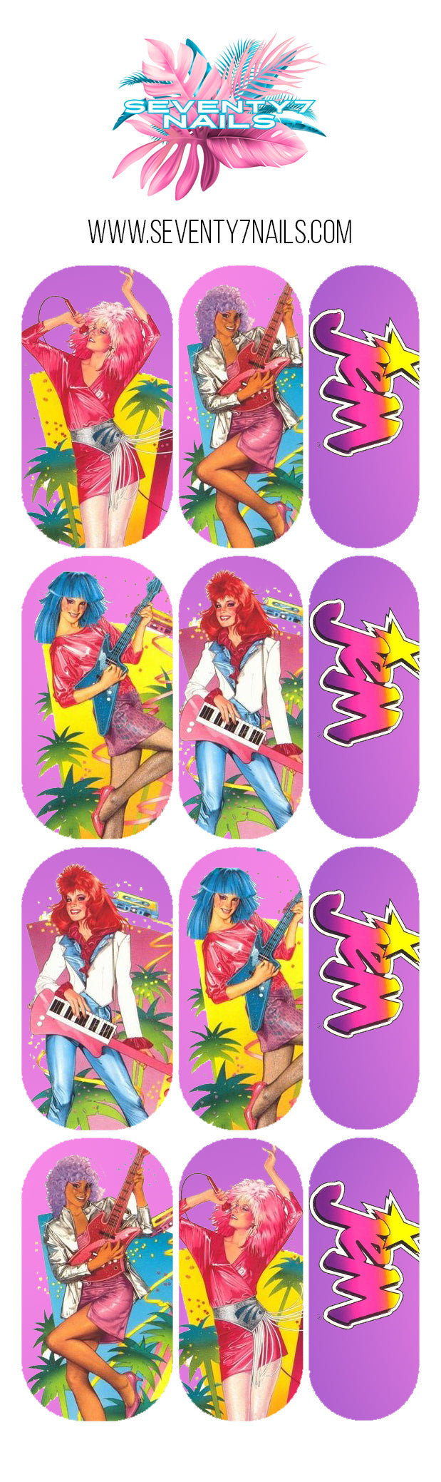 Waterslide Nail Decals - Jem! - Seventy7 Nail Decals