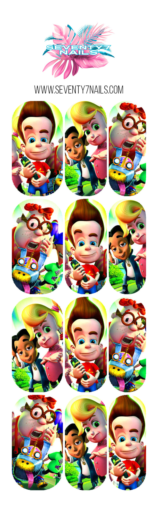 Waterslide Nail Decals - Jimmy - Seventy7 Nail Decals