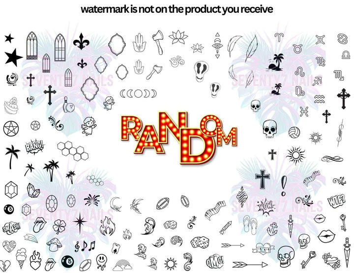 Laminated Nail Art Practice Sheet Booklet - Seventy7 Nail Decals