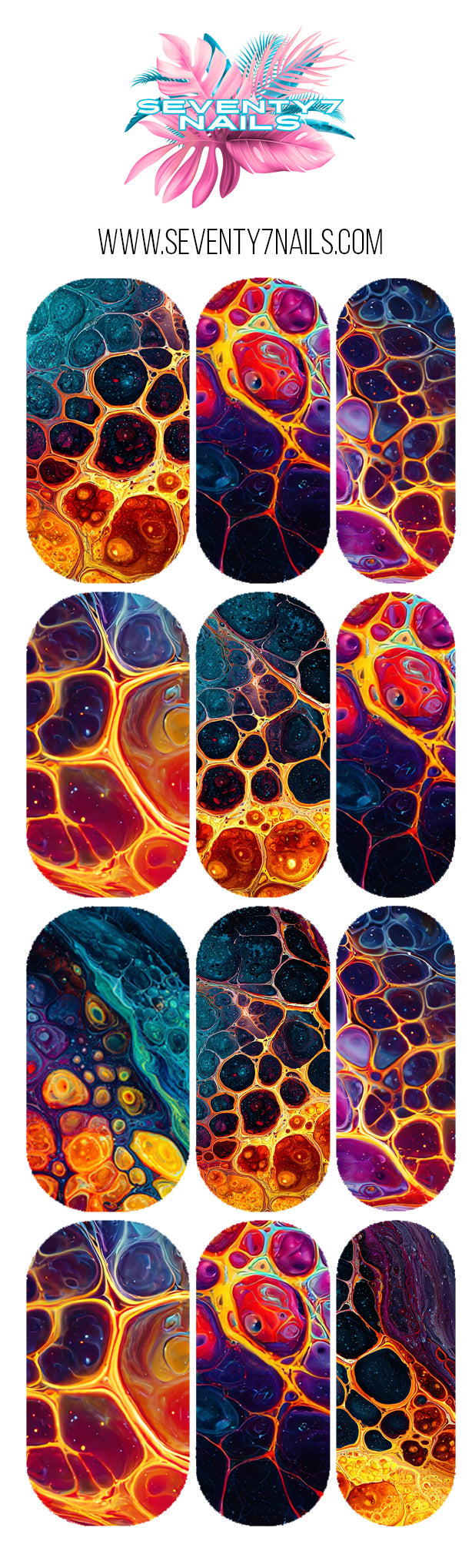 Waterslide Nail Decals - Magma