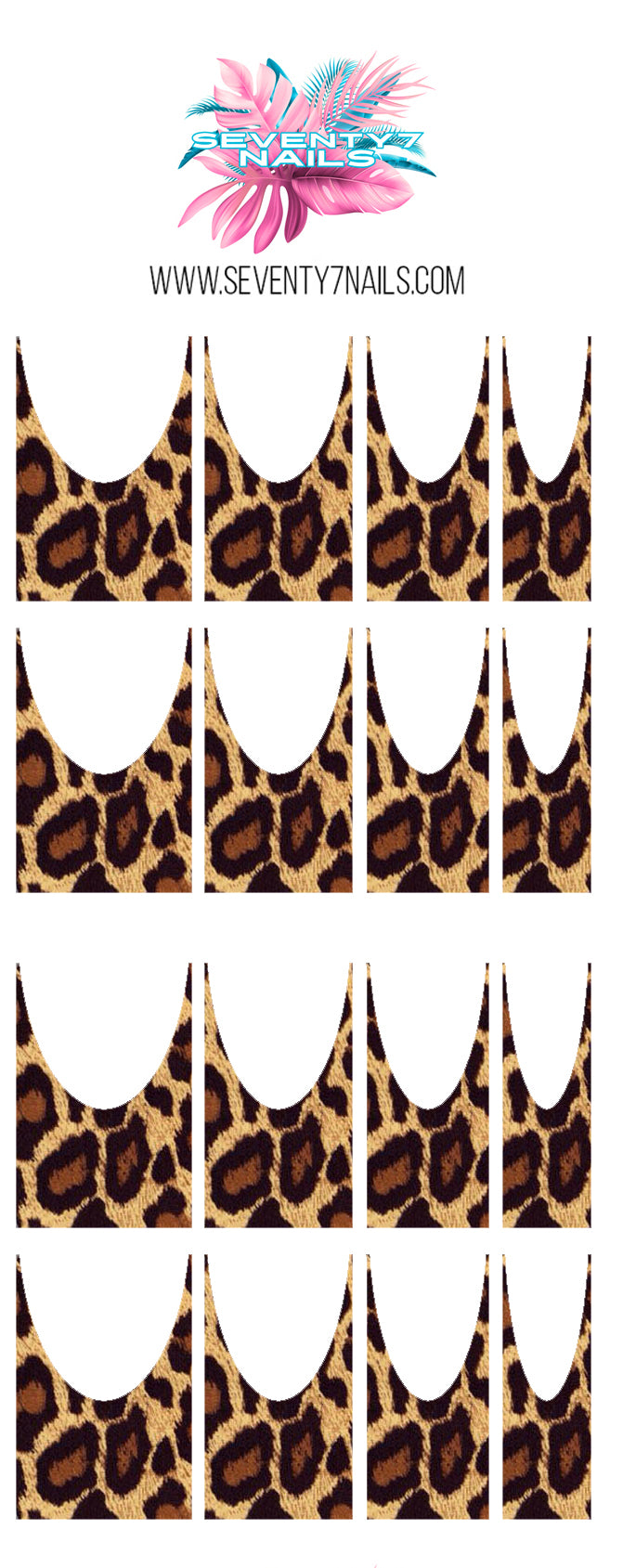 Waterslide Nail Decals - French Cut - Leopard