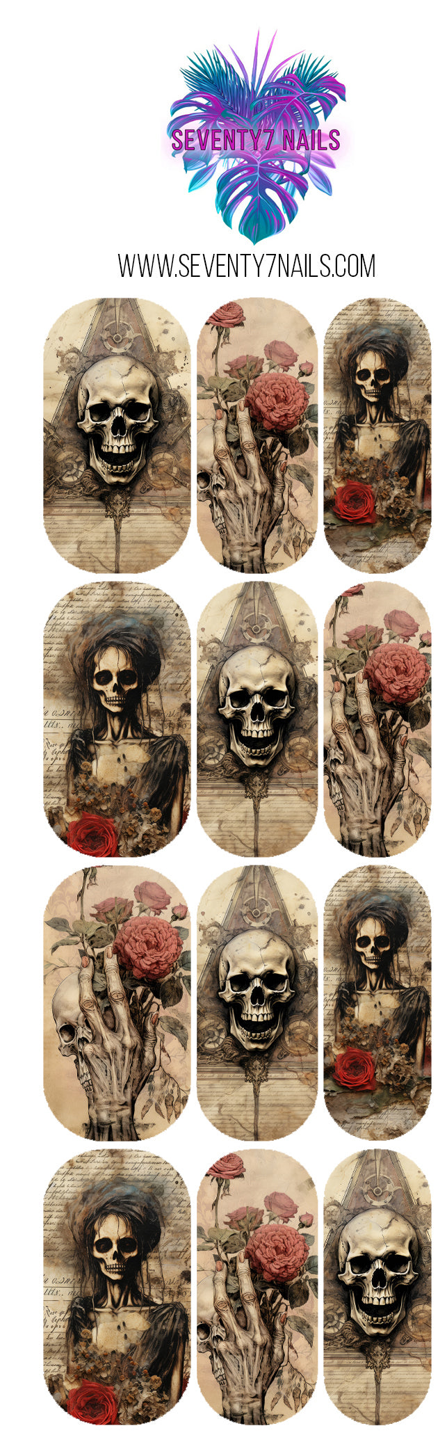 Waterslide Nail Decals - Love & Death