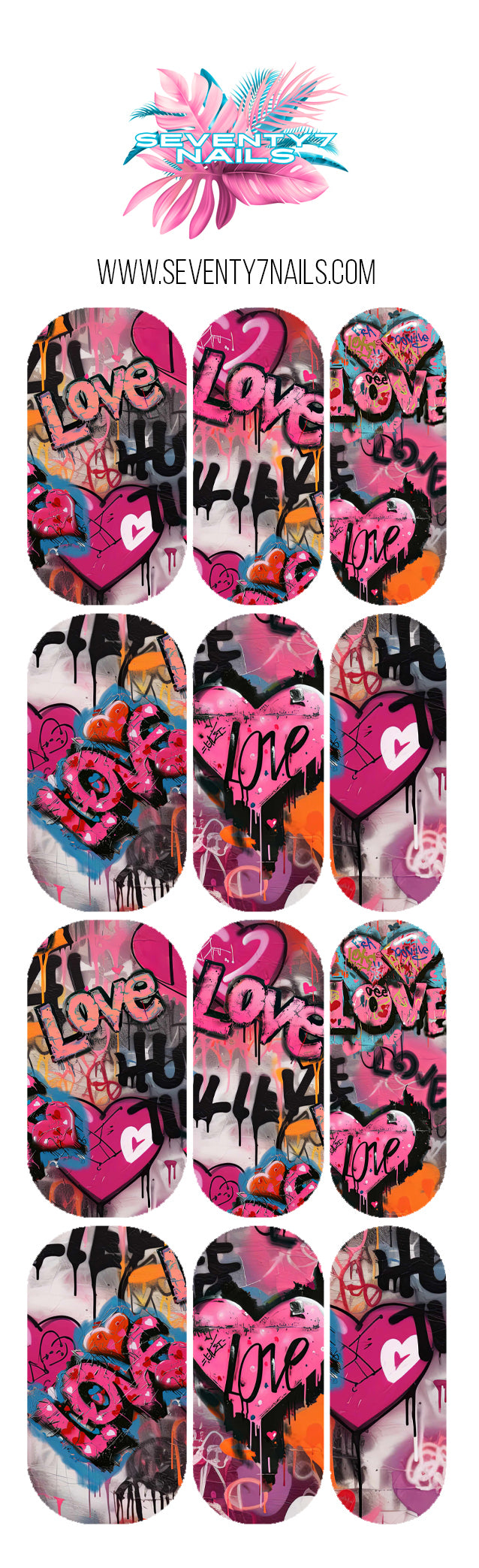 Waterslide Nail Decals - Love is a Battlefield