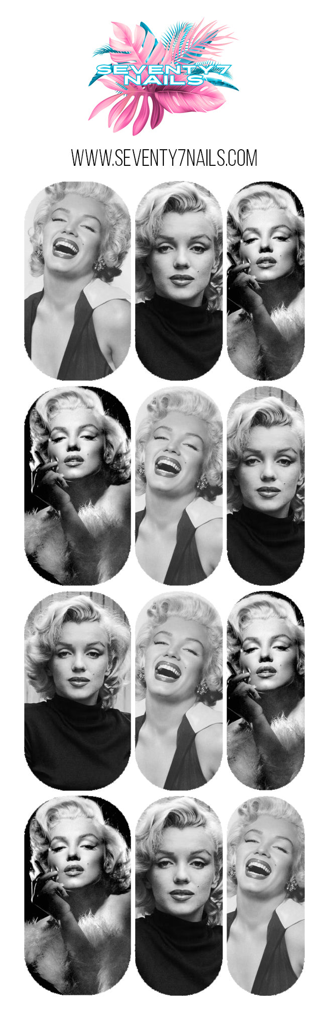 Character Nail Decals - Marilyn