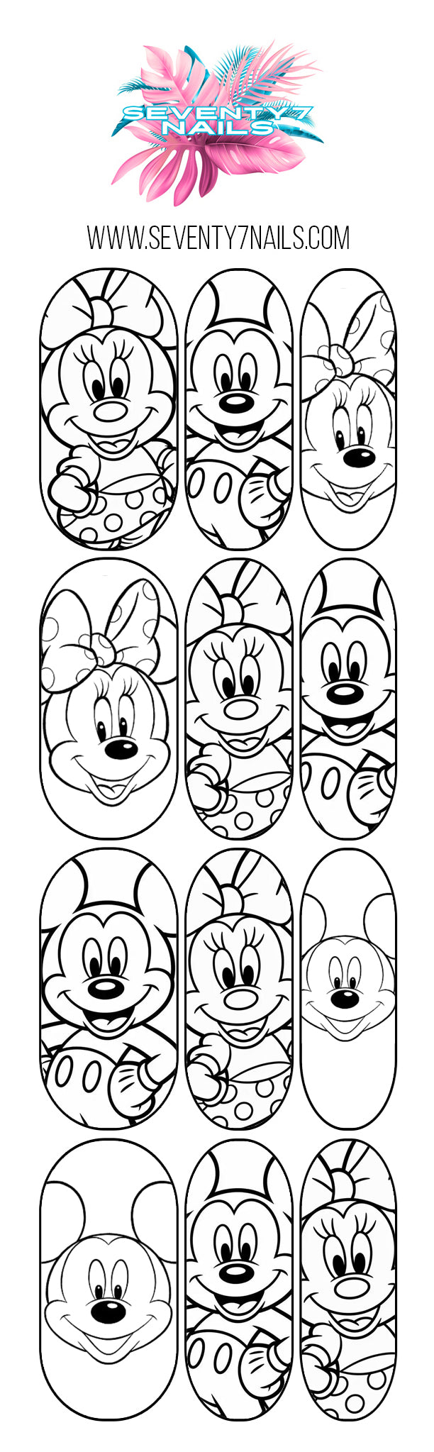 M&amp;M Outline Nail Decals | Color Your Own Nail Art