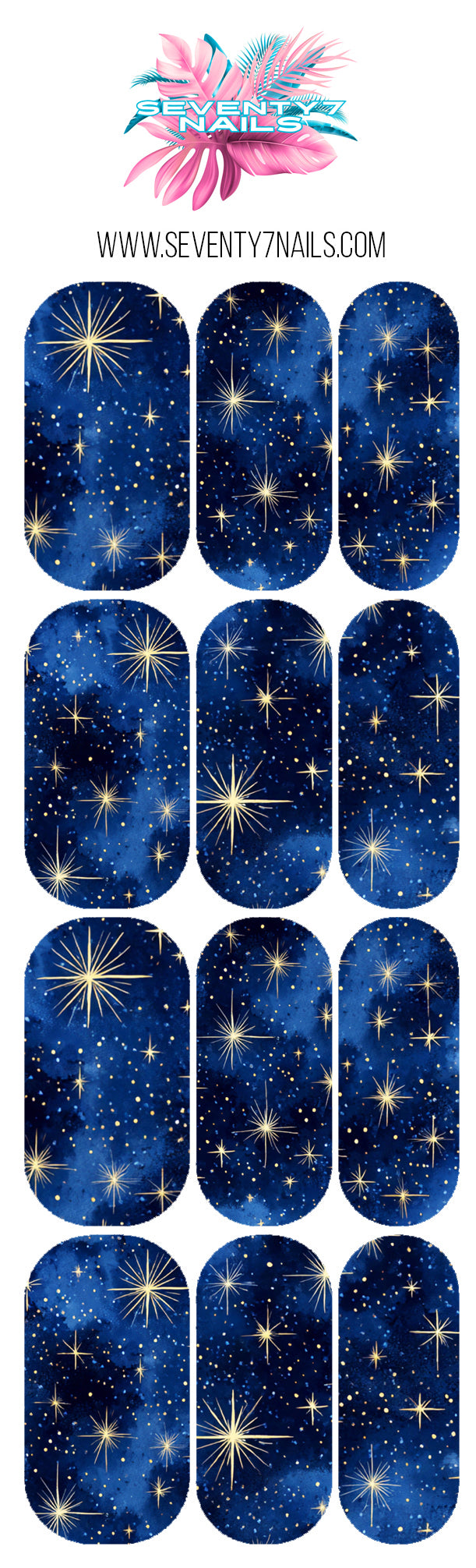 Assorted Nail Decals - Midnight Sparkle