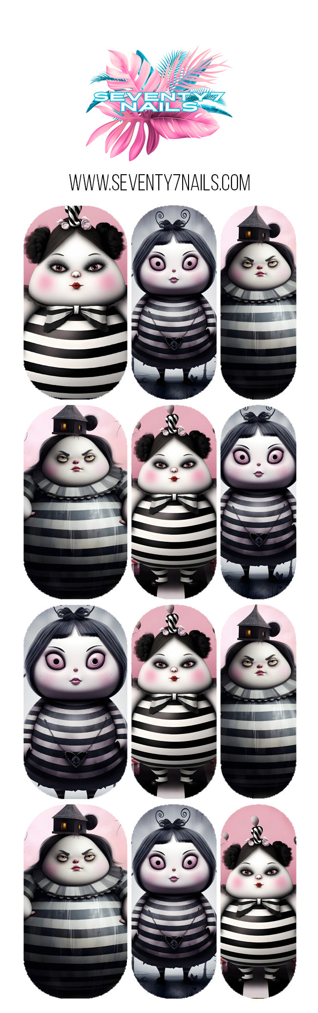 Waterslide Nail Decals - Misfit Dolls
