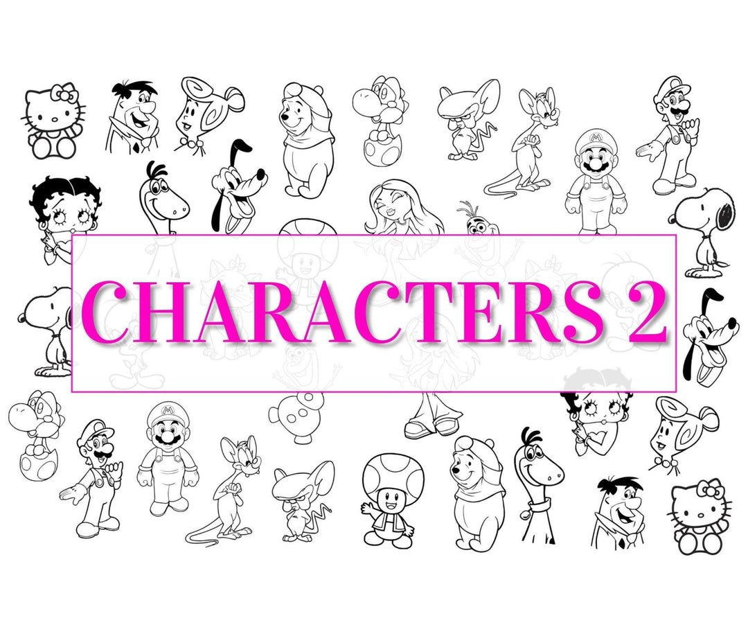 Nail Art Outline Decals - CHARACTERS 2 - Seventy7 Nail Decals