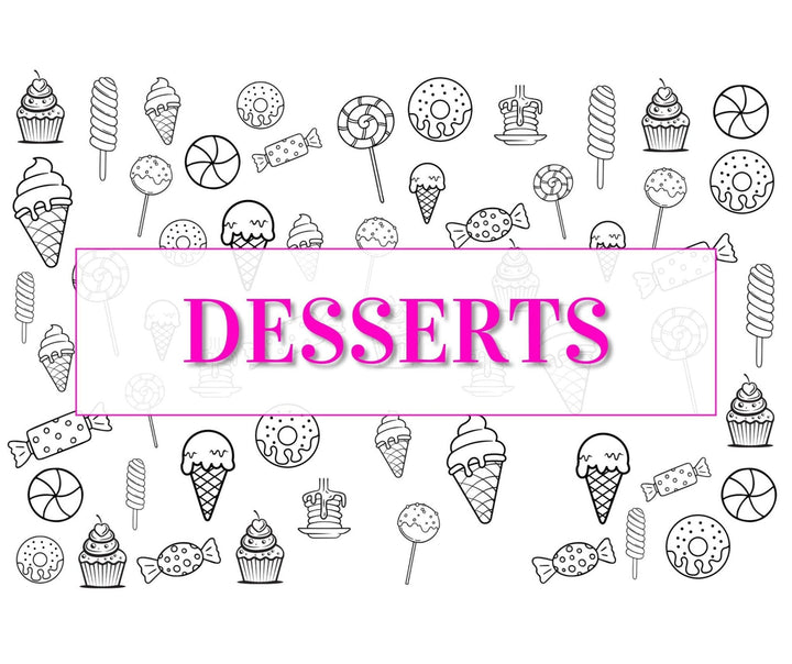 Nail Art Outline Decals - DESSERTS - Seventy7 Nail Decals