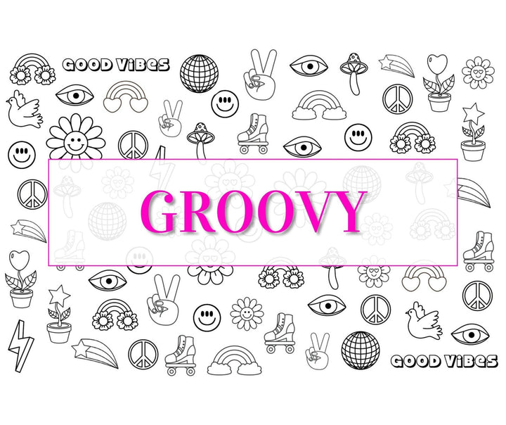 Nail Art Outline Decals - GROOVY - Seventy7 Nail Decals