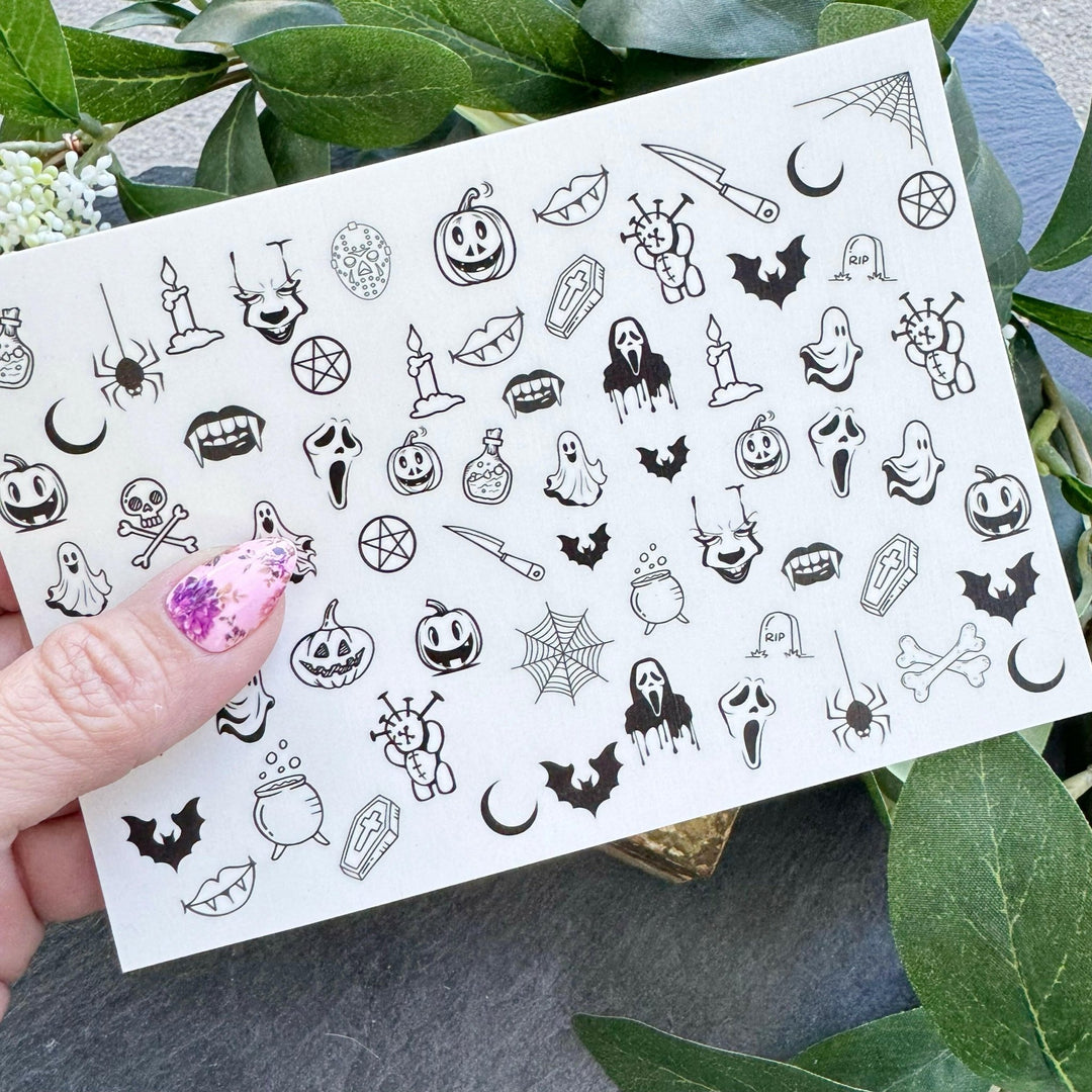 Nail Art Outline Decals - HALLOWEEN BUNDLE - Seventy7 Nail Decals
