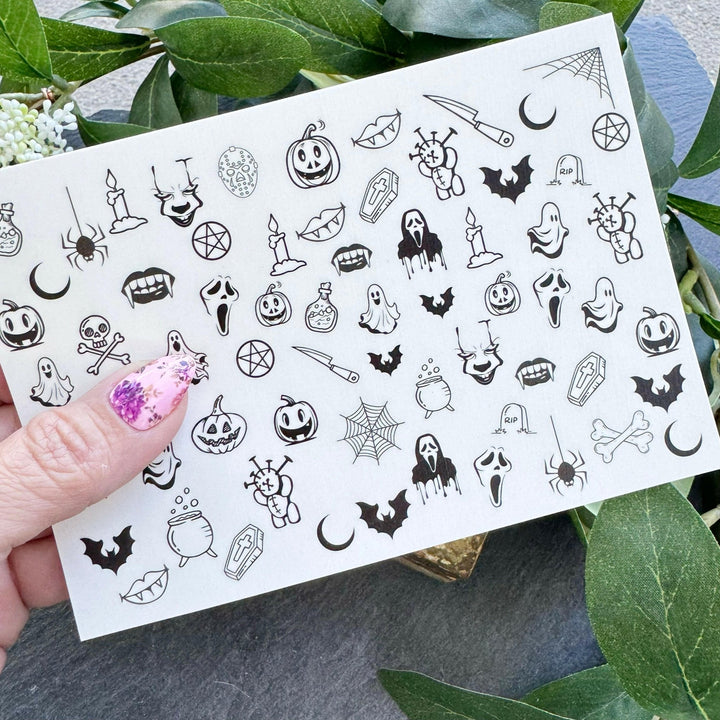 Nail Art Outline Decals - HALLOWEEN BUNDLE - Seventy7 Nail Decals