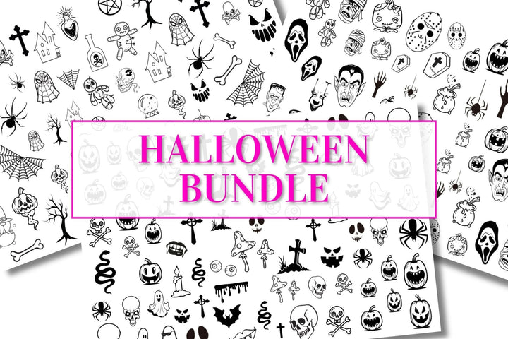 Nail Art Outline Decals - HALLOWEEN BUNDLE - Seventy7 Nail Decals