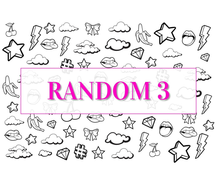 Nail Art Outline Decals - RANDOM 3 - Seventy7 Nail Decals