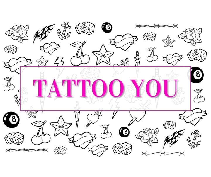 Nail Art Outline Decals - TATTOO YOU - Seventy7 Nail Decals