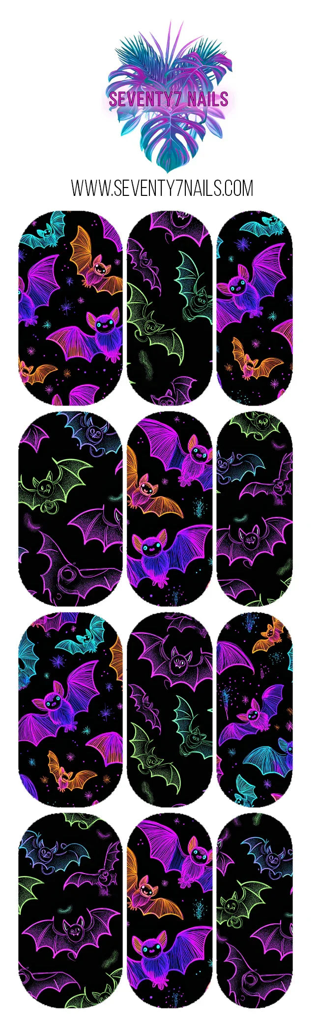 Waterslide Nail Decals - Going Batty