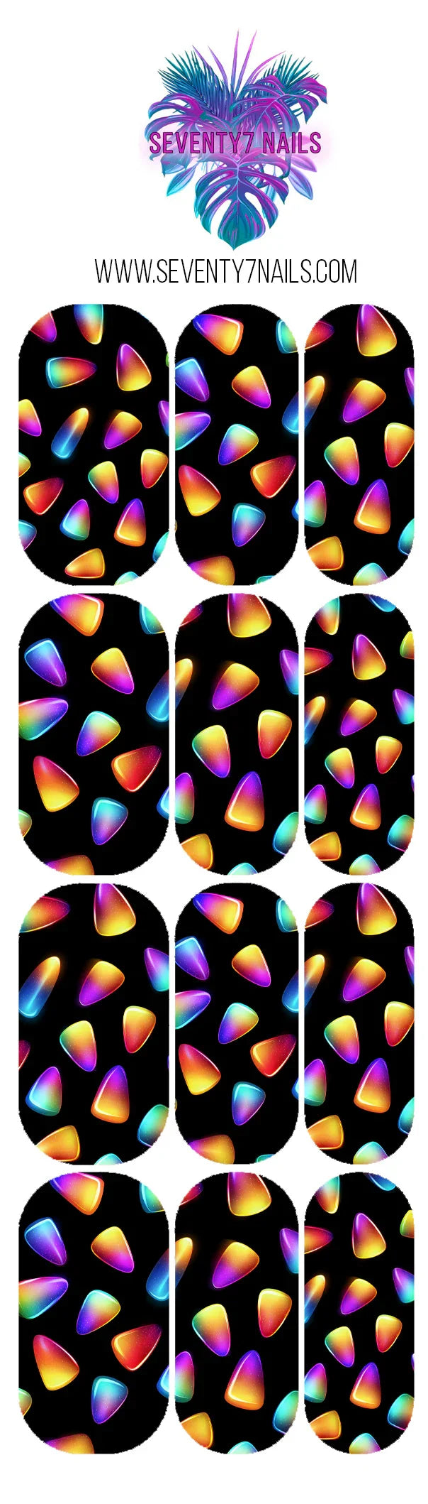 Waterslide Nail Decals - Neon Candy Corns