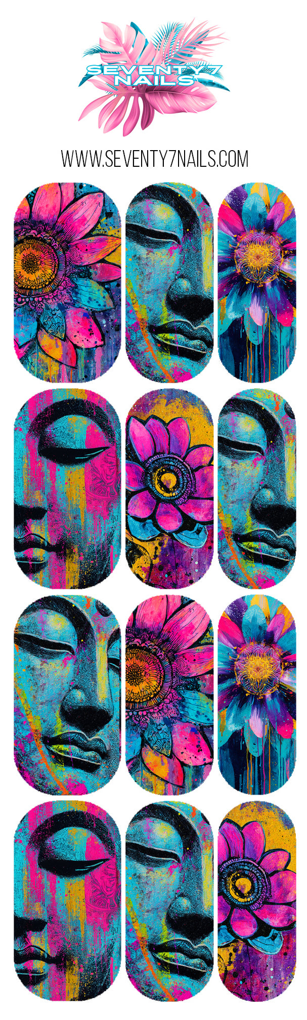 Assorted Nail Decals - Neon Nirvana