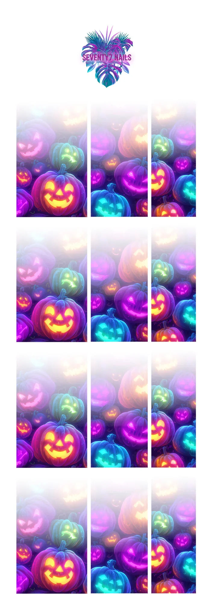 Ombre Waterslide Nail Decals - Neon Pumpkin