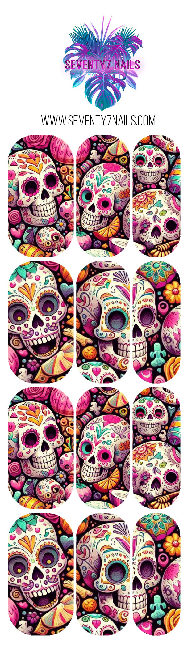 Waterslide Nail Decals - Muerte