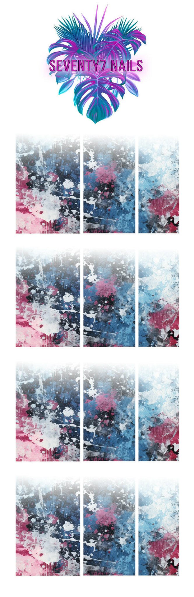 Ombre Waterslide Nail Decals - Abstract - Seventy7 Nail Decals