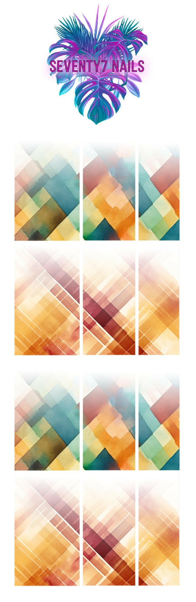 Ombre Waterslide Nail Decals - Autumn Plaid - Seventy7 Nail Decals