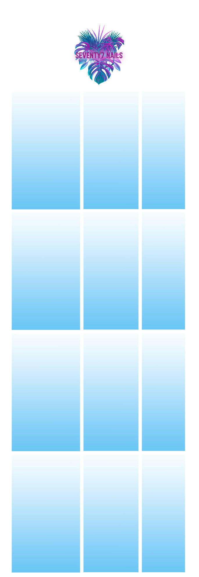 Ombre Waterslide Nail Decals - Baby Blue Solid - Seventy7 Nail Decals