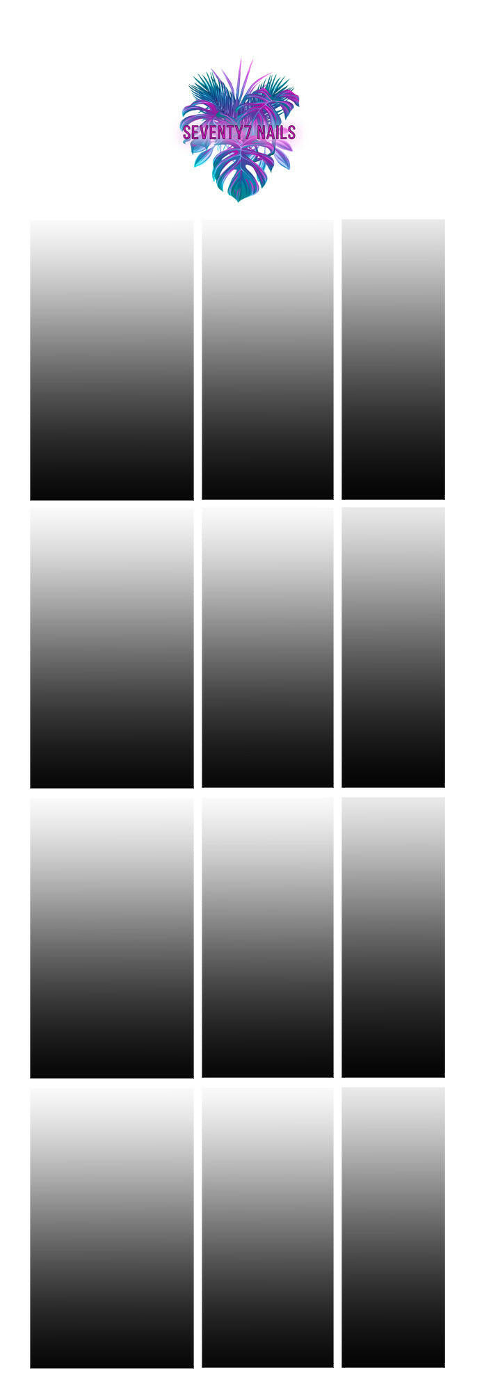 Ombre Waterslide Nail Decals - Black Solid - Seventy7 Nail Decals