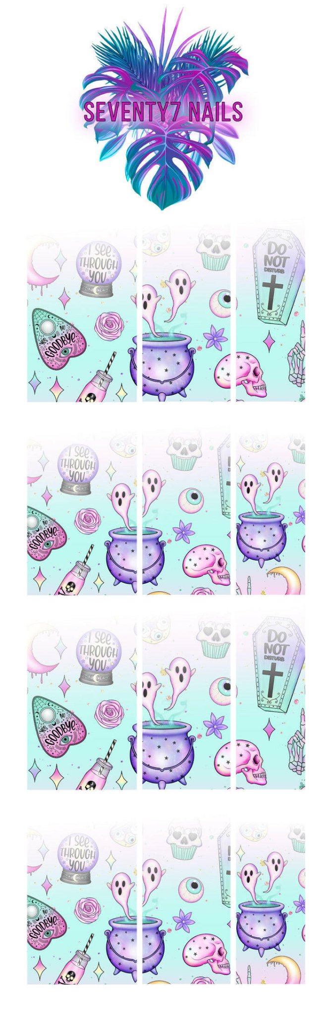Ombre Waterslide Nail Decals - Cute But Creepy - Seventy7 Nail Decals