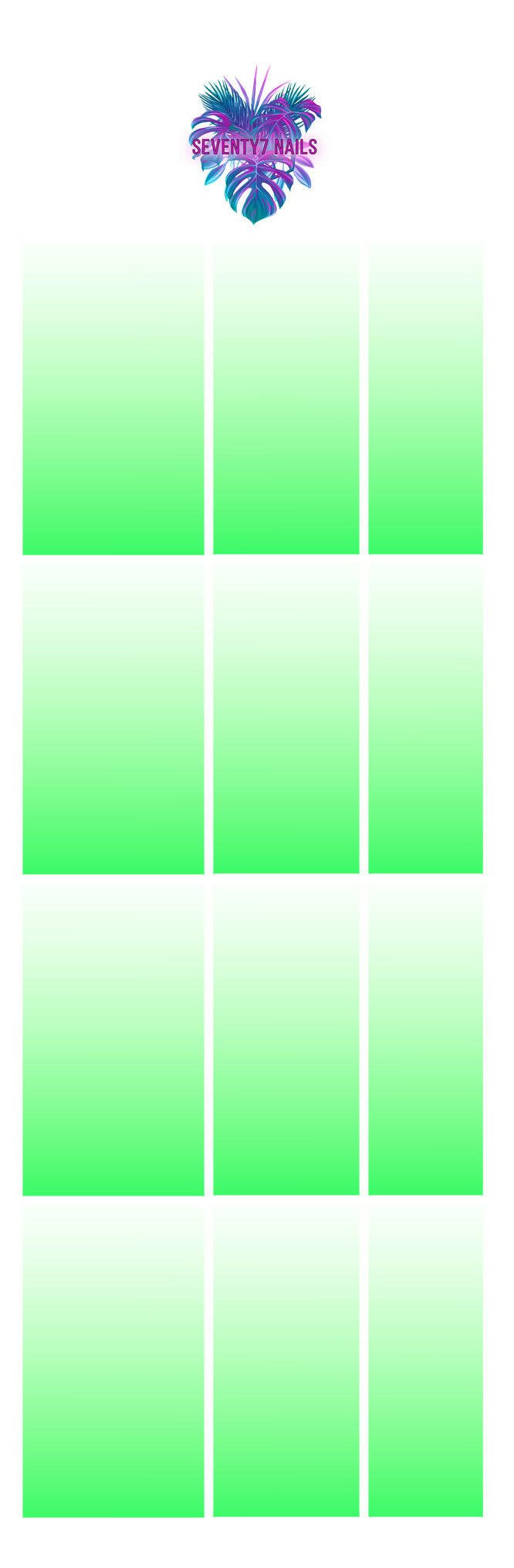 Ombre Waterslide Nail Decals - Lime Green Solid - Seventy7 Nail Decals