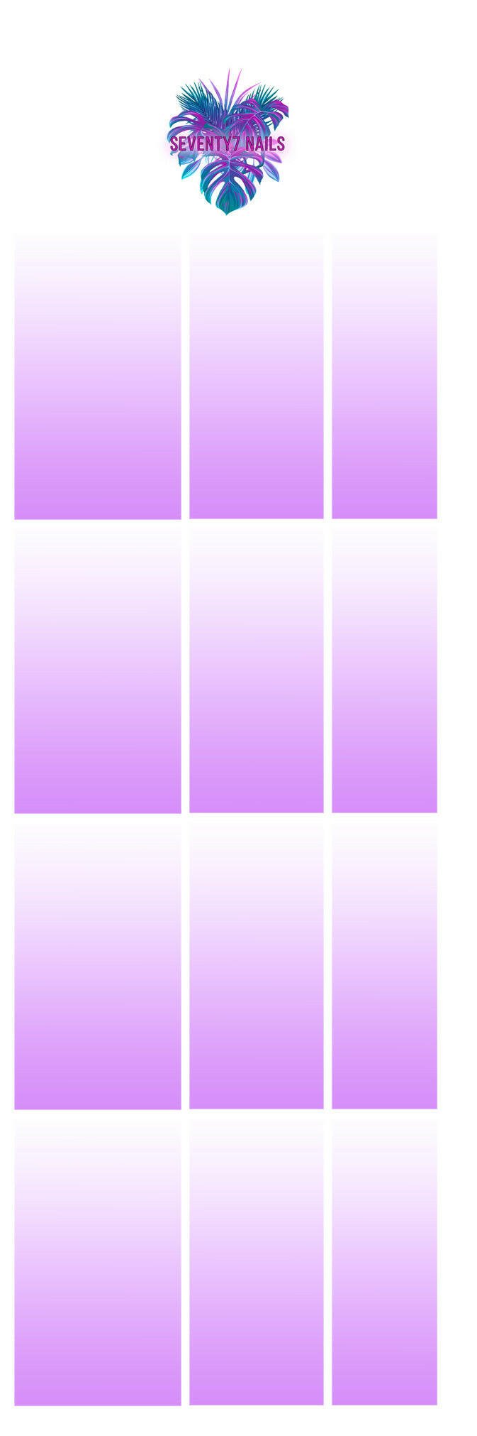 Ombre Waterslide Nail Decals - Purple Solid - Seventy7 Nail Decals