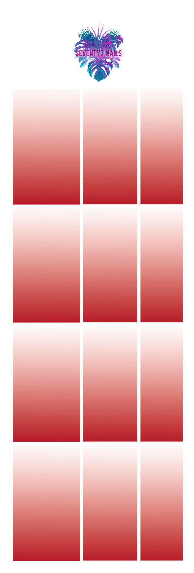 Ombre Waterslide Nail Decals - Red Solid - Seventy7 Nail Decals