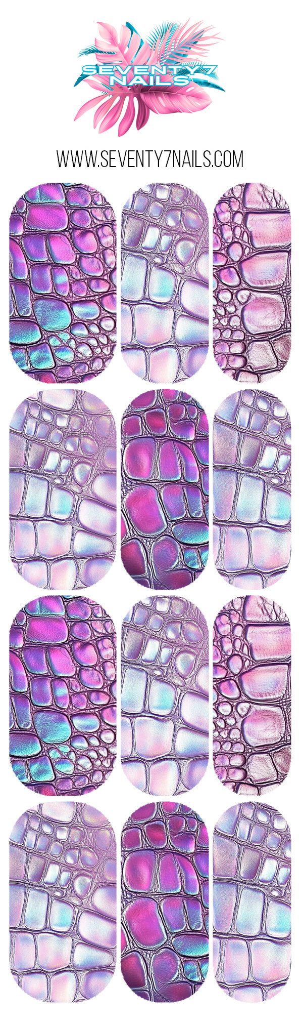 Waterslide Nail Decals - Opal Croc
