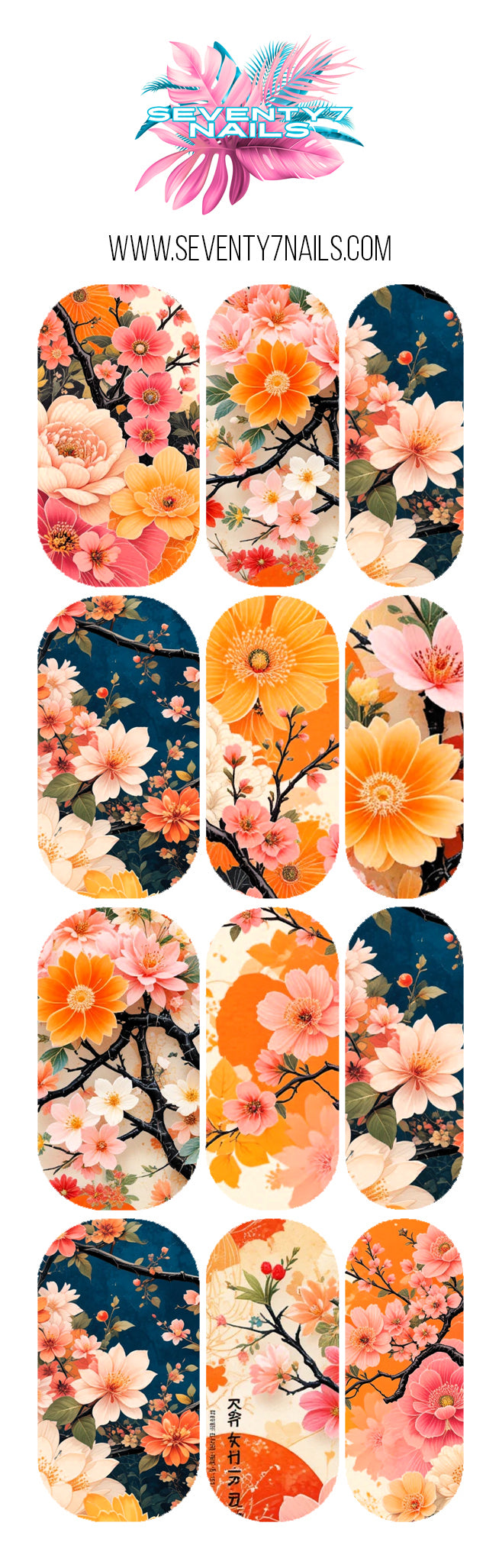 Waterslide Nail Decals - Japanese Floral