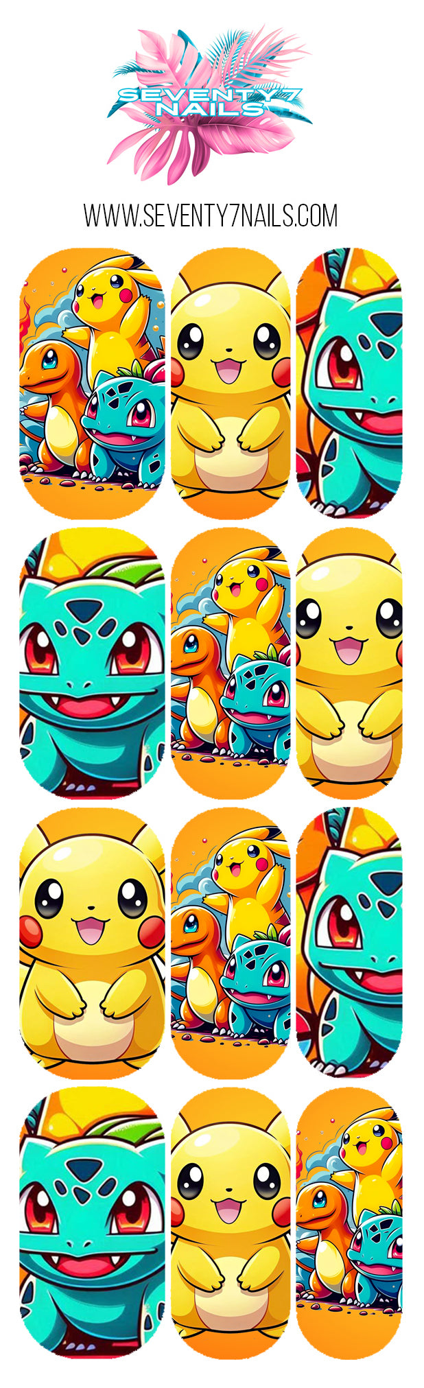 Waterslide Nail Decals - Pokemon