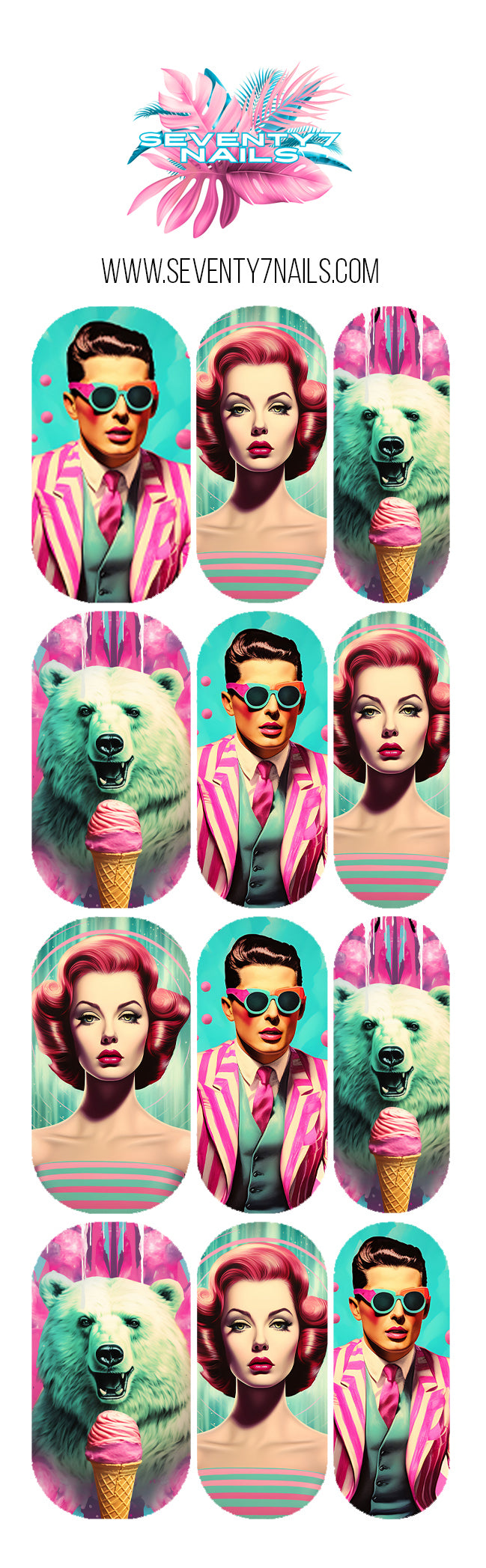 Waterslide Nail Decals - Polar Pop