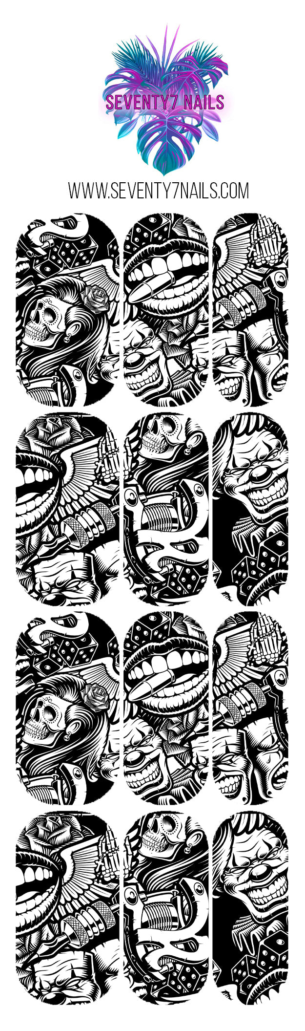 Waterslide Nail Decals - Punk Grafitti - Seventy7 Nail Decals