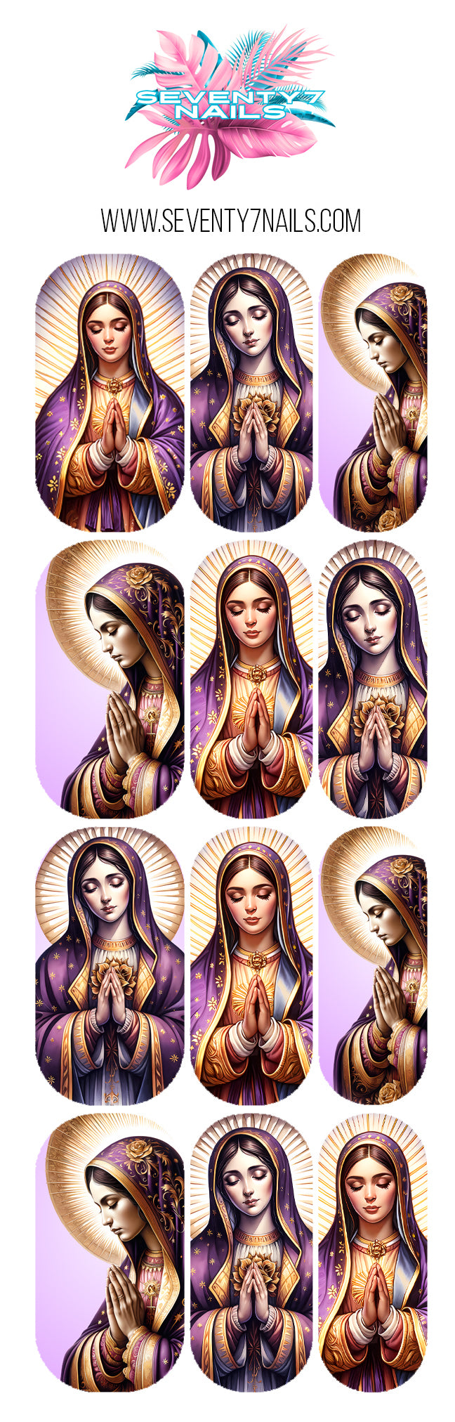 Waterslide Nail Decals - Velvet Madonna
