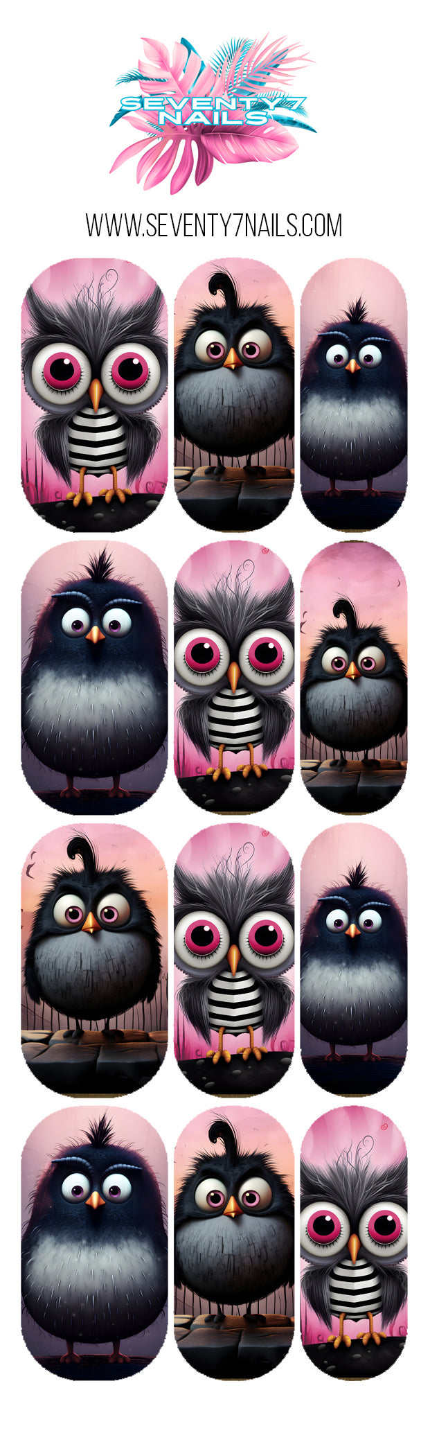 Waterslide Nail Decals - Quirky Birds
