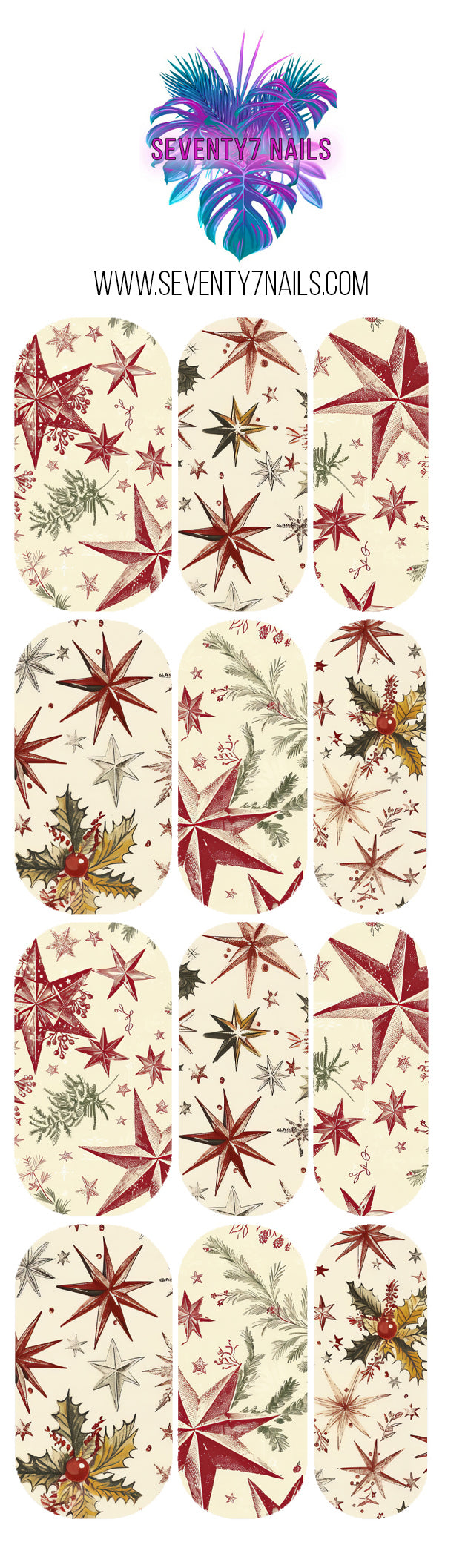 Waterslide Nail Decals - Vintage Stars