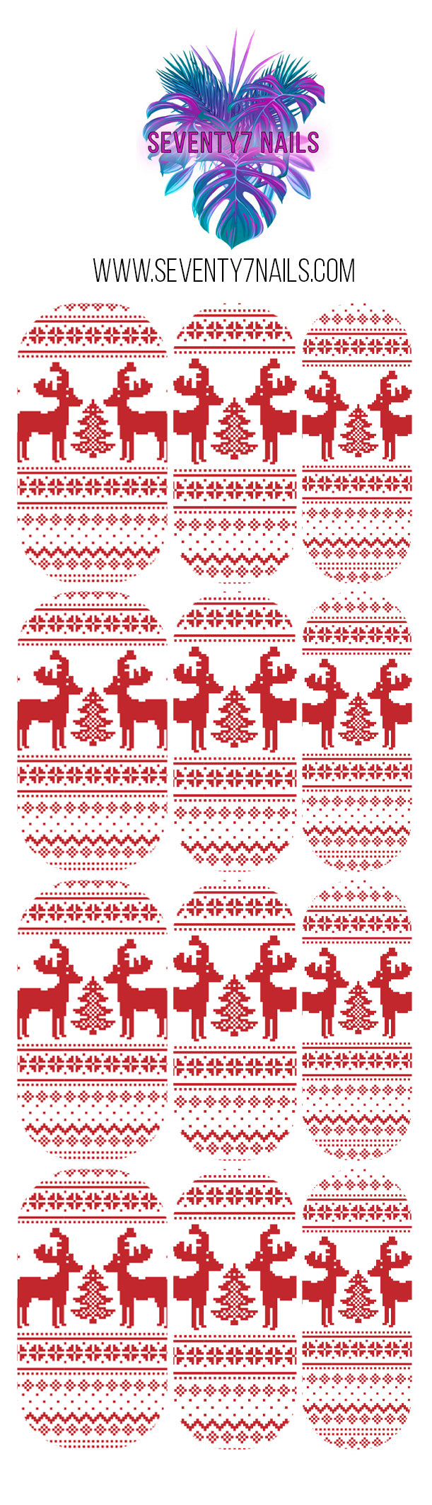 Waterslide Nail Decals - Red Sweater