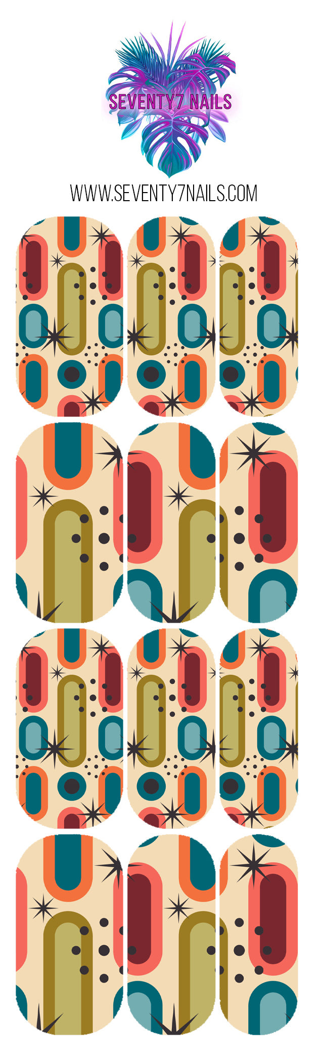 Waterslide Nail Decals - 50s Baby