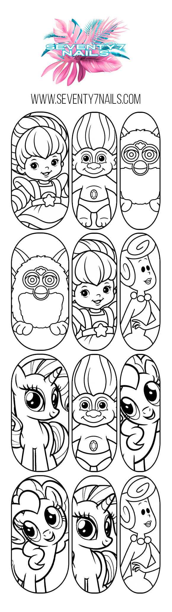 Saturday Morning Cartoons Vol 2 | Outline Nail Decals