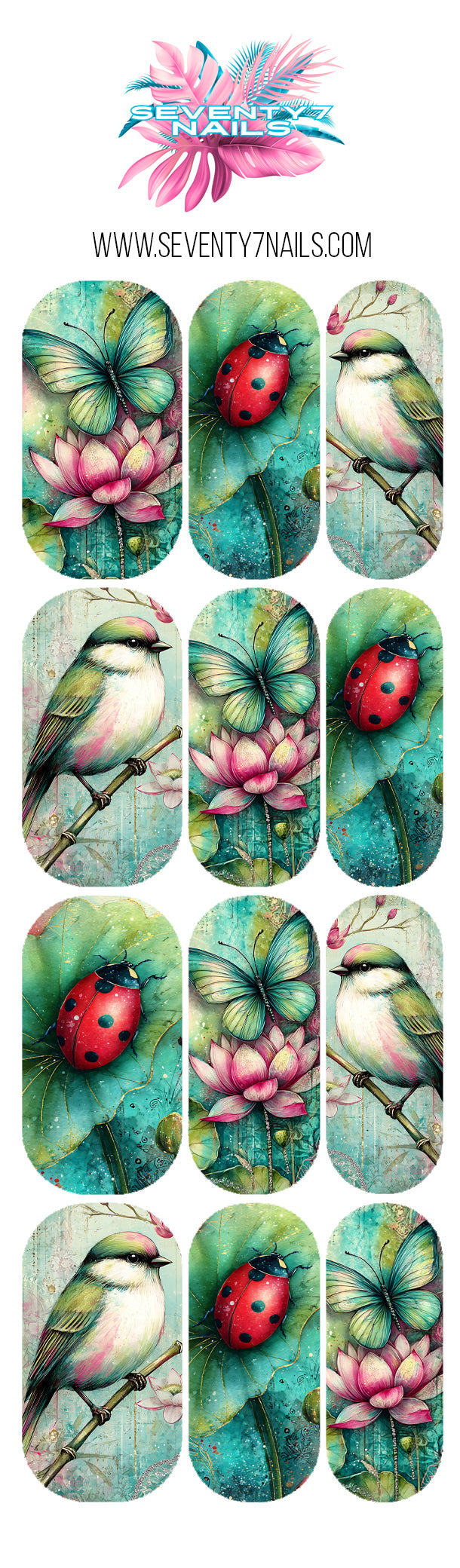 Waterslide Nail Decals - Secret Garden