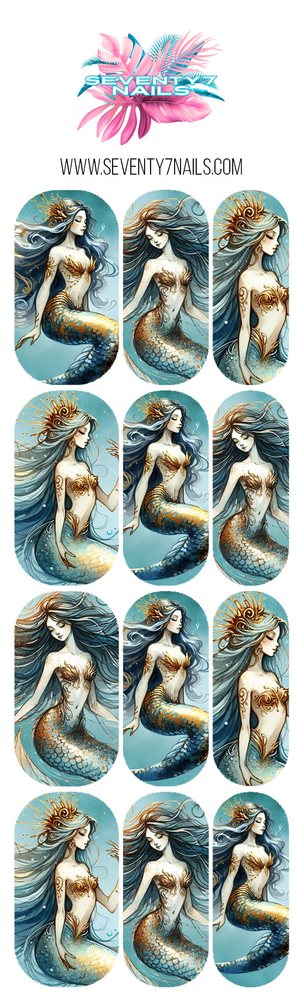 Waterslide Nail Decals - Siren