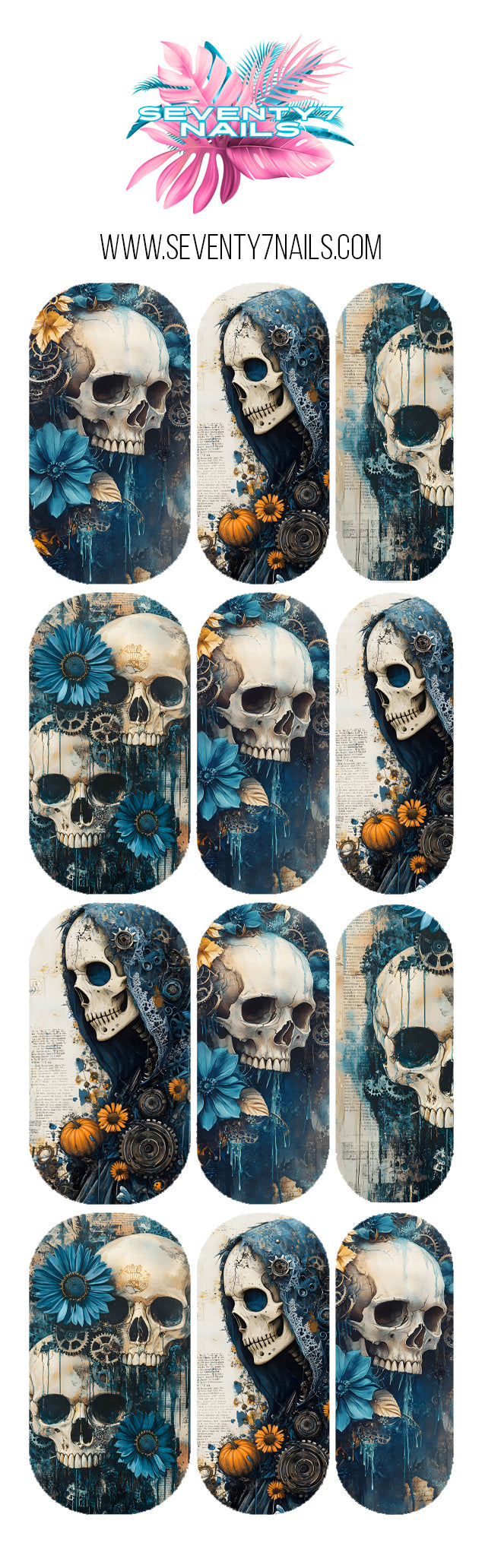 Waterslide Nail Decals - Skulls & Saints