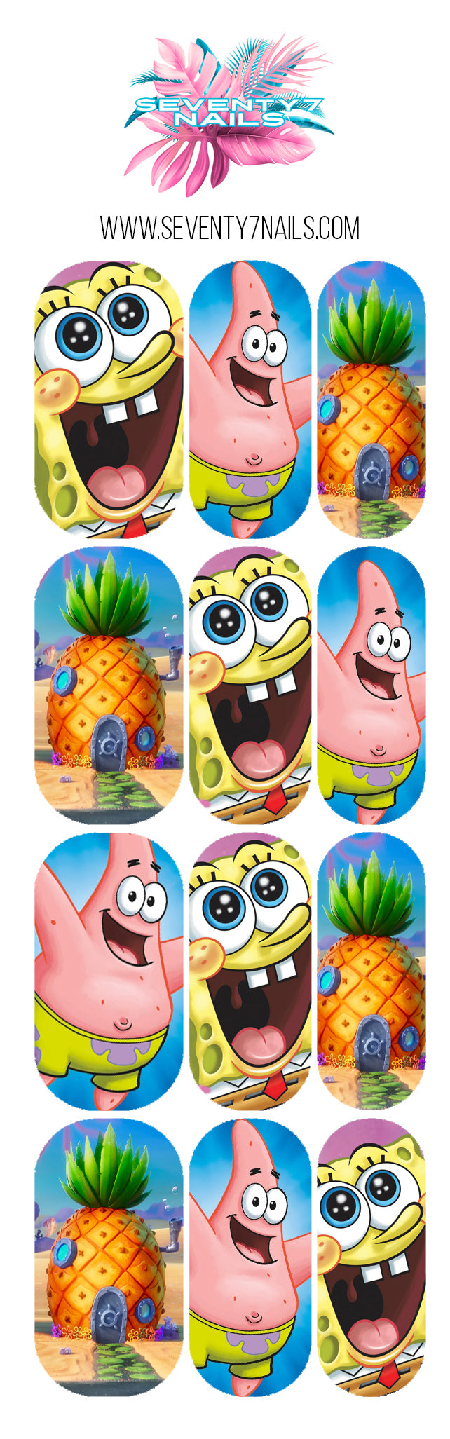 Waterslide Nail Decals - Spongebob