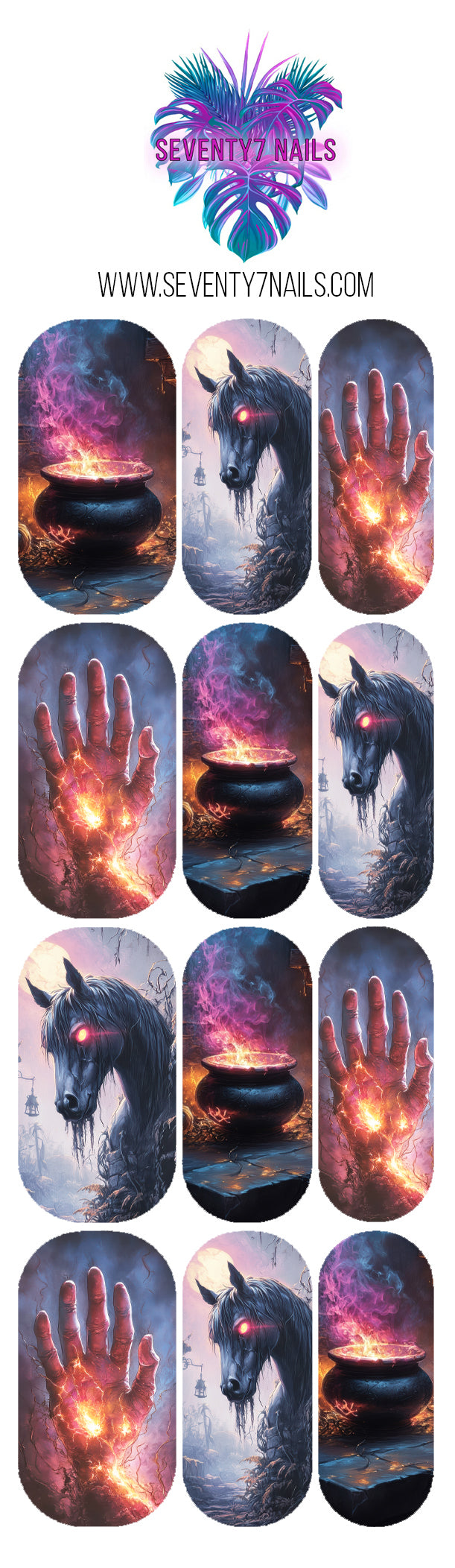 Waterslide Nail Decals - Spooky Glow