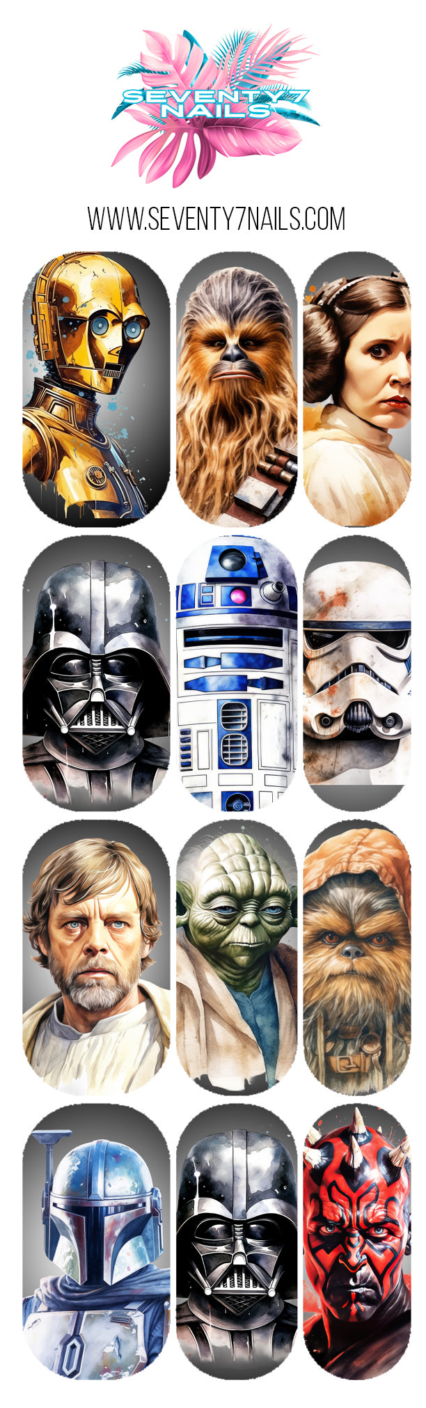 Waterslide Nail Decals - Star Battle