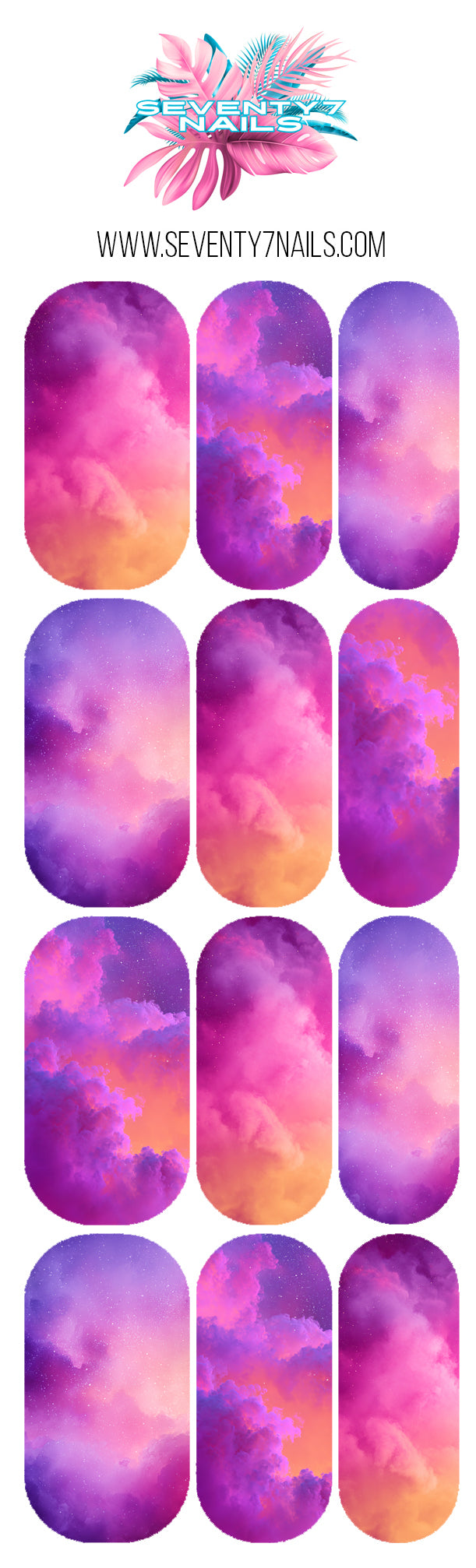 Waterslide Nail Decals - Sunset Nebula